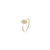 Anel Oval com Letra e Diamante Ouro 18K