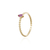 Anel de Rubi com Aro de Bolinhas Ouro 18K