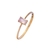 Petit Anel Lux Quartzo Rosa Ouro 18K