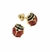 Brinco Infantil Joaninha Esmaltada Ouro 18K
