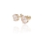 Brinco Oval Quartzo Rosa Ouro 18K