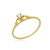 Solitário Dois Corações com Diamante 10 Pts Ouro 18K