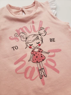 Remera Smile Happy rosa