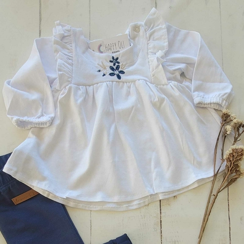 Remera Mia blanca volados