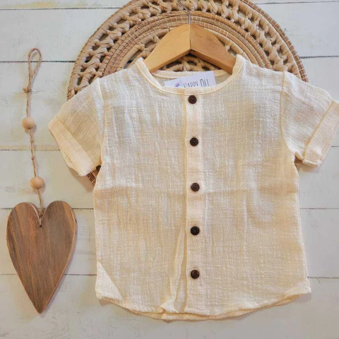 Camisa gasa cotton natural