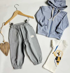Pantalon Mom Benji gris - comprar online