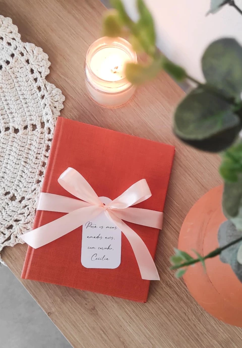 Fólio Duplo com fotos - Laranja - comprar online