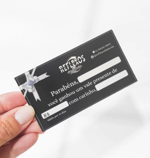 Cartão vale presente/voucher