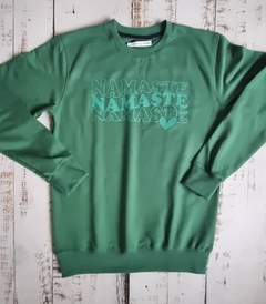 BUZO CUELLO REDONDO " NAMASTE" (verde y natural ) en internet