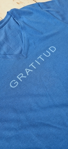 Remera escote V GRATITUD - comprar online