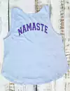 MUSCULOSA ESPALDA V "namaste " (GRIS MELANGE)