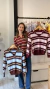 Blusa Polo Em Modal Três Listras - Marsala/Rosa na internet
