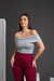 Blusa Thais Ombro a Ombro - Cinza - comprar online