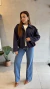 Jaqueta Virginia Em Suede - Azul Marinho na internet