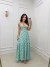 Vestido Babi - Verde Agua/Branco