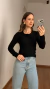 Blusa Lena Em Modal - Preto - loja online