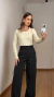Blusa Gola Trançada Em Modal - Off White - loja online