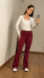 Calça Flare Flanelada - Marsala - loja online