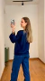 Blusa Bia Em Tricot - Azul Marinho - loja online