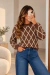 Blusa Losangos em Tricot - Cacau/Caqui