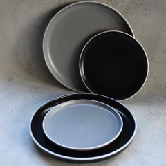 Imagen de Pack x6 Platos Playos Sakura Asphalt Gray