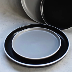 Pack x6 Platos Playos Sakura Asphalt Gray - tienda online
