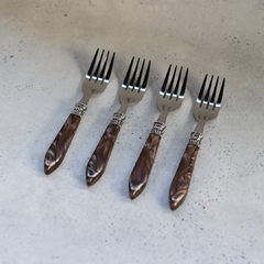Set Tenedores de Postre Bacci Marron x4 Piezas