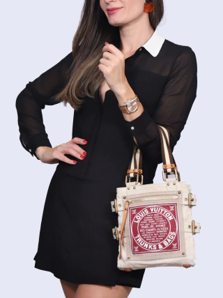 Louis Vuitton Red Toile Globe Shoppers Cabas PM - comprar online