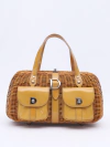 Bolsa Dior Vintage Wicker Patent Baulleto