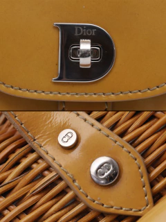 Bolsa Dior Vintage Wicker Patent Baulleto
