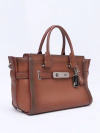 Bolsa Coach Brown Tote Turn Lock - Paris Brechó