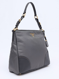 Bolsa Prada Tessuto Nylon Grafite Hobo Shoulder - Paris Brechó