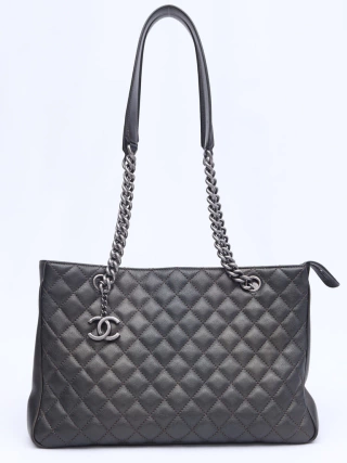 Chanel Shopping Tote Metalic Grafite