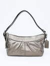 Bolsa Coach Metallic Gray Leather