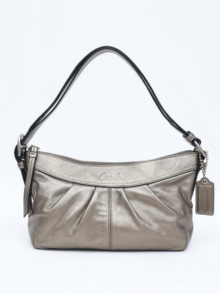 Bolsa Coach Metallic Gray Leather