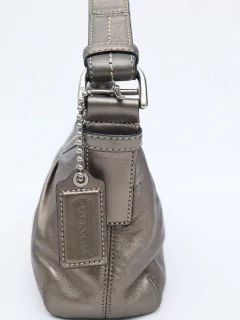 Bolsa Coach Metallic Gray Leather