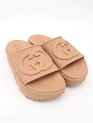 Sandália Slide Gucci Caramelo