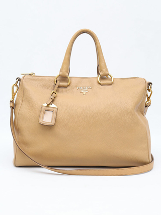 Bolsa Prada Vitello Daino Leather Large Tote