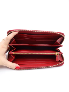 Imagem do Carteira Prada Saffiano Zip Around Vermelha