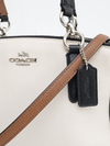 Bolsa Coach White/Black/Brown Leather