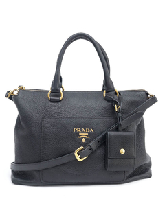 Prada Nero Vitello Daino Shopping Tote - comprar online