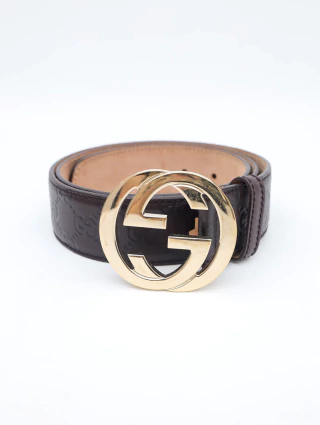 Cinto Gucci Interlocking Buckle - TAM 95