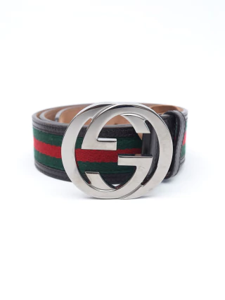 Cinto Gucci Interlocking G Web