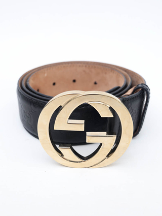 Cinto Gucci Interlocking GG Preto - comprar online