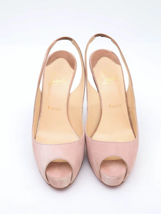 Salto Christian Louboutin Camurça Slingback - comprar online