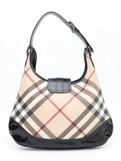 Burberry Nova Check Canvas Brook Hobo - Paris Brechó