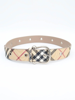 Cinto Burberry Nova Check Coated Canvas
