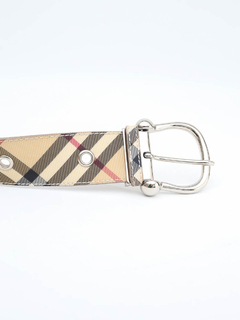 Cinto Burberry Nova Check Coated Canvas - Paris Brechó