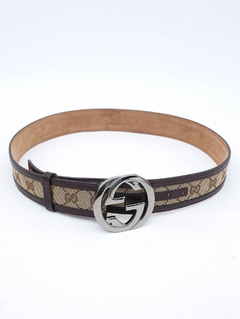 Cinto Gucci GG Interlocking Jacquard - Paris Brechó