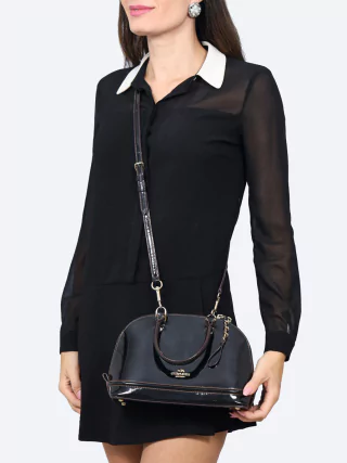Bolsa Coach Mini Sierra Verniz Preta - comprar online